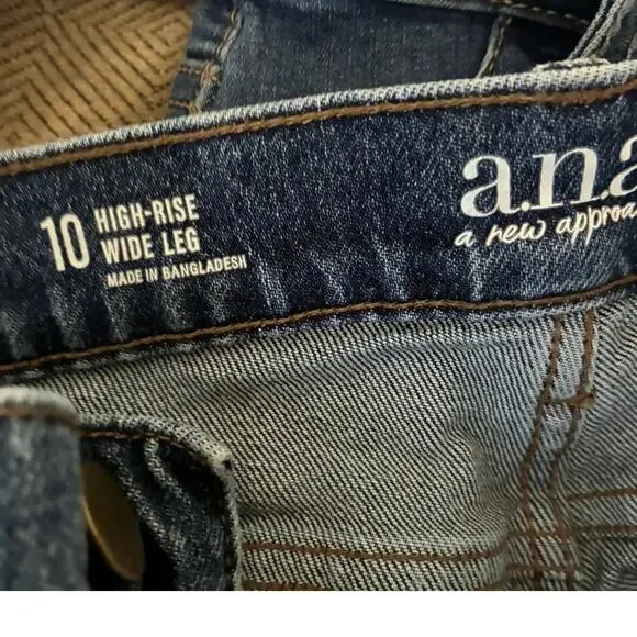 ANA WIDE LEG JEANS WOMEN 10 CASUAL VINTAGE COZYCORE 90S STYLE - Picture 3 of 3